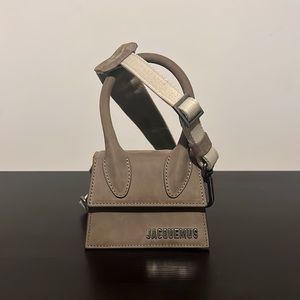 Jacquemus Le Chiquito in khaki suede.